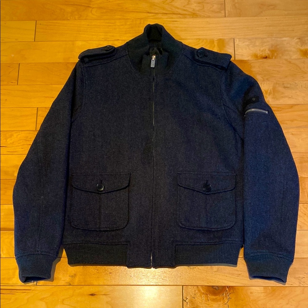 Ben Sherman zip wool blend bomber jacket
